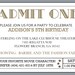 Printable Movie Ticket Party Invitation