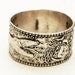 Vintage Aztec and Snake Sterling Silver Primative Texture Ring, Size 10.5 (V302)