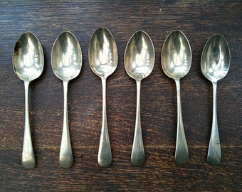 Vintage English Spoons Mixed Lot of 6 Pudding Sweet Soup circa 1940-50's / English Shop