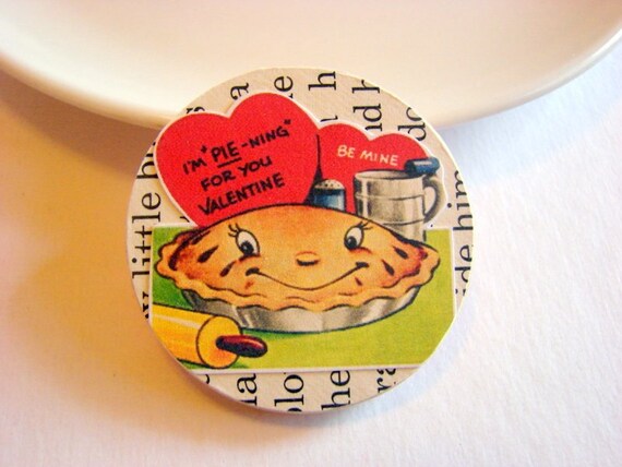 Valentine Wood Pin  I'm Piening For You Valentine  by mimiandlucy
