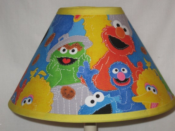 Sesame Street Fabric Lamp Shade by CassyCustomCreations on Etsy