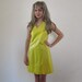 60s Vintage Yellow Leather Dress Mod Hippie Samuel Blue