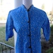 Reserved 1960s jacket / quilted jacket / Blue Mandarin jacket