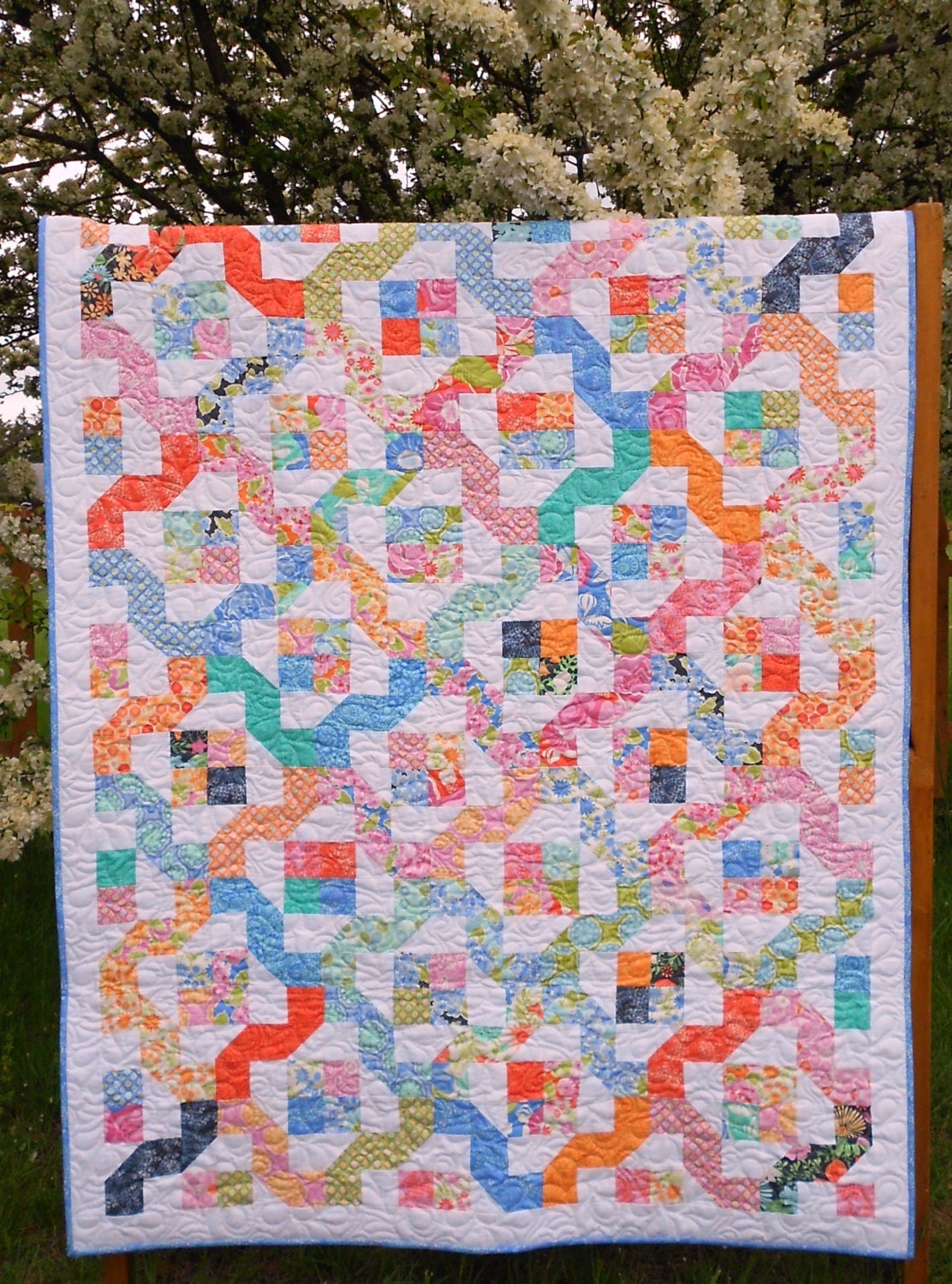 Winding Nine Patch Quilt Pattern PDF INSTANT DOWNLOAD Layer