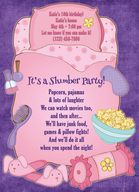 Slumber Party Invitation Ideas Homemade 8