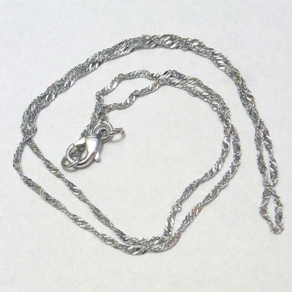 1mm Small Size Necklace Bulk Chain Necklace 40cm Silver Tone