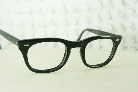 Vintage 60s Glasses 1960s Mens Eyeglasses Black By Diaeyewear 1288