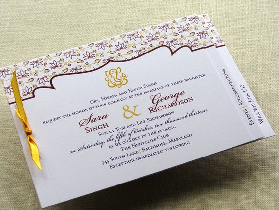 Personalized hindu wedding invitations