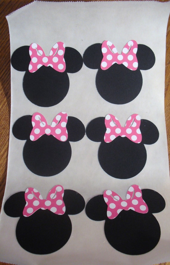 minnie mouse heads cut outs stickers seals set of 10