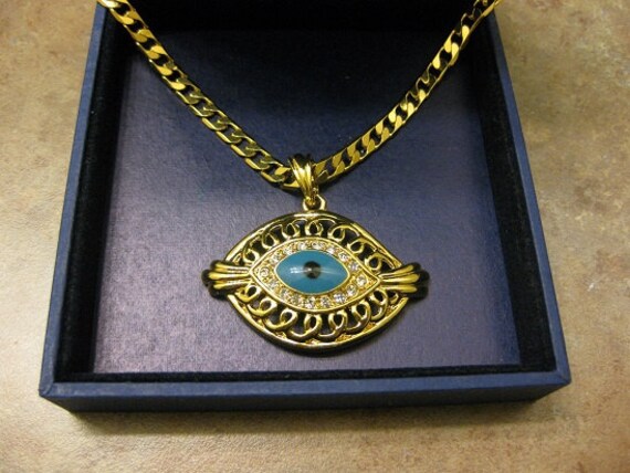 men's evil eye necklace gold
