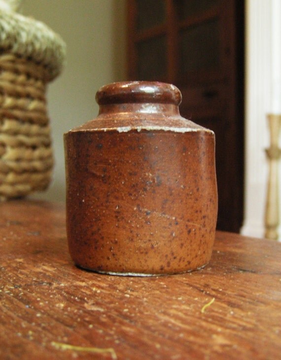 1800's Stoneware Ink Pots Antique INKWELL ink well old