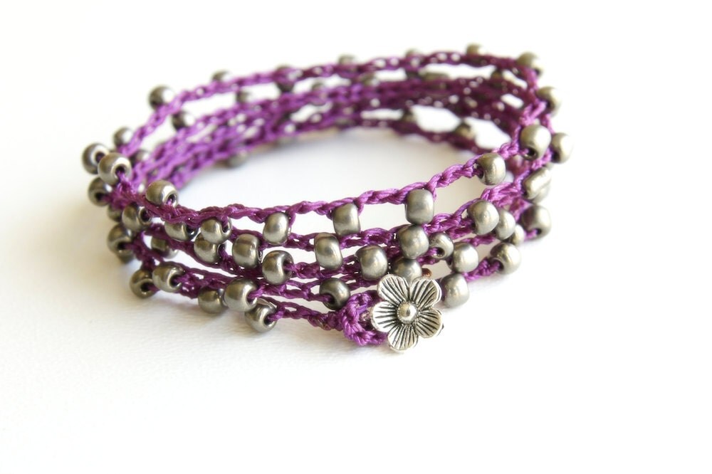 Crochet Wrap Bracelet Friendship Bracelet Beach Bracelet