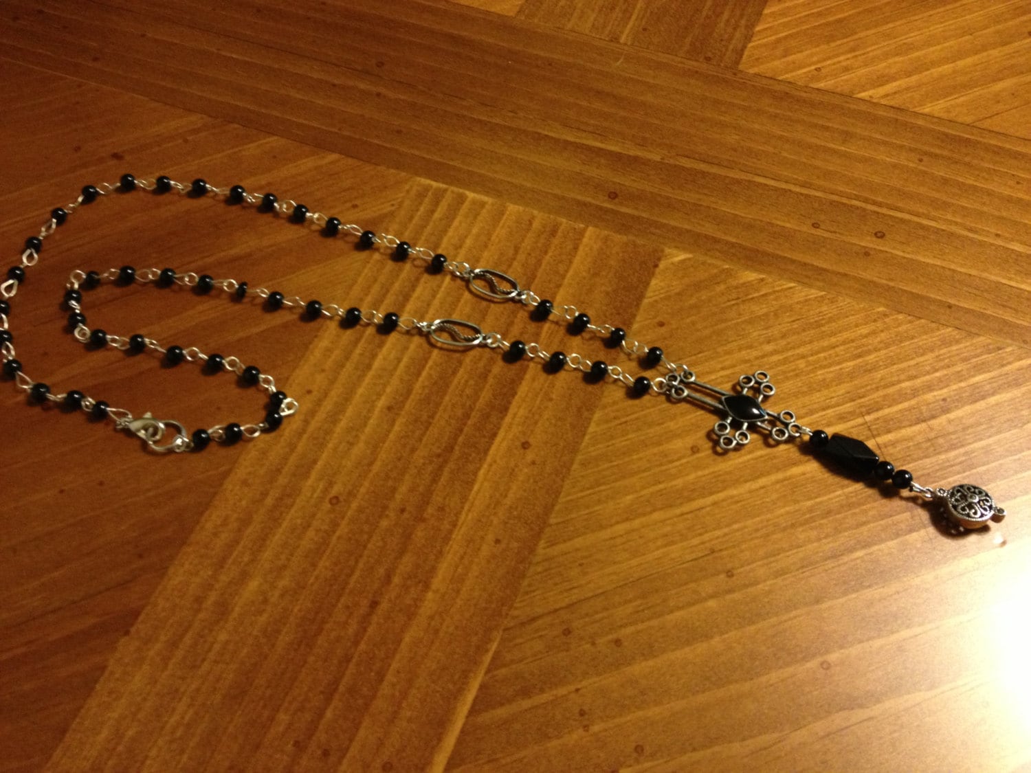 SALE Inverted Cross Satanic Rosary Black by DonatienFrancois