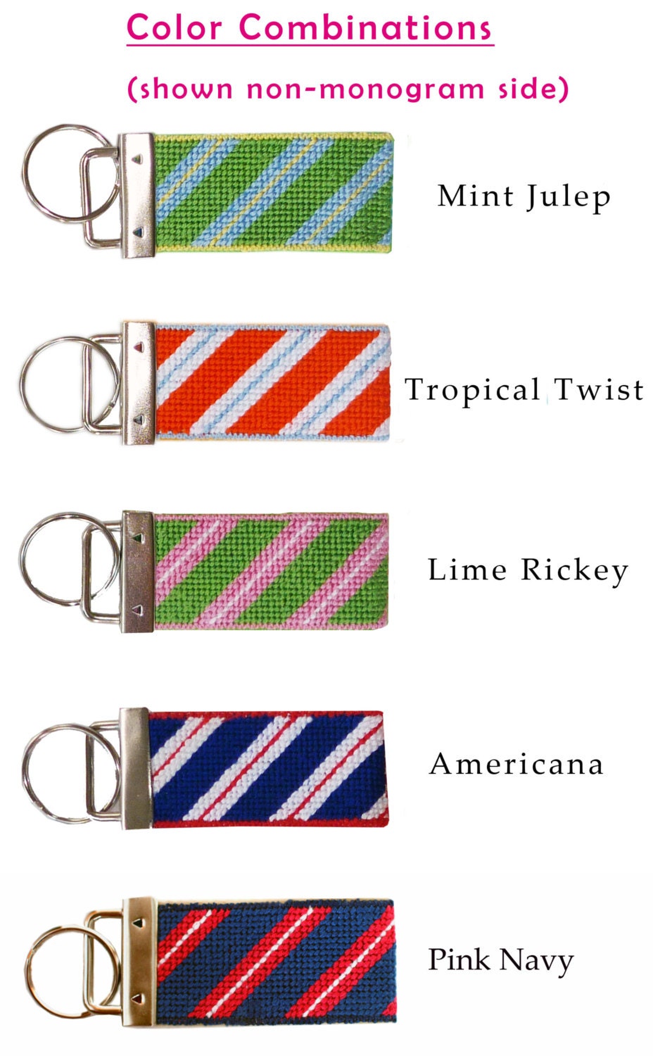 Needlepoint Kit Monogrammed Key Fob