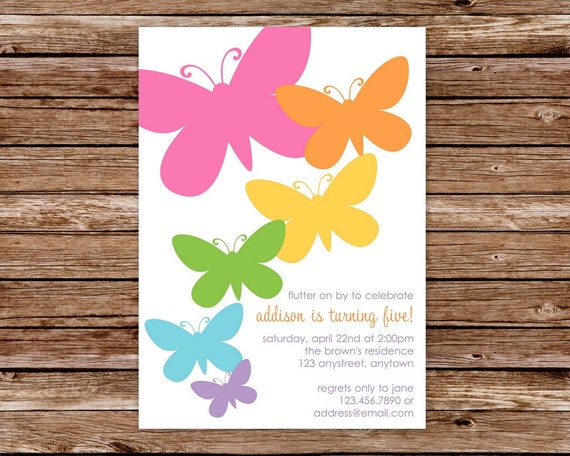 Butterfly Party Invitations Free 4