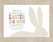 Easter SALE 50% off - Printable Custom Easter Egg Hunt Invitation - Bunny Ears Il_170x135