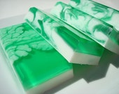 Passion Fruit and Guava Soap, Green and White Soap, Tropical Fruit Soap, Hoooked Soap, Homemade Soap, Bar Soap