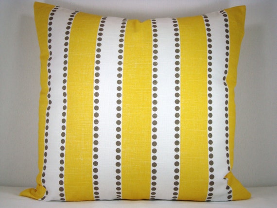 Decorative Yellow and White Stripe Modern Accent Toss Pillows