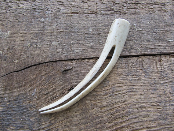 Antler Hair Pin Fork Stick Deer Horn Hair Piece/ by JCMcCairn