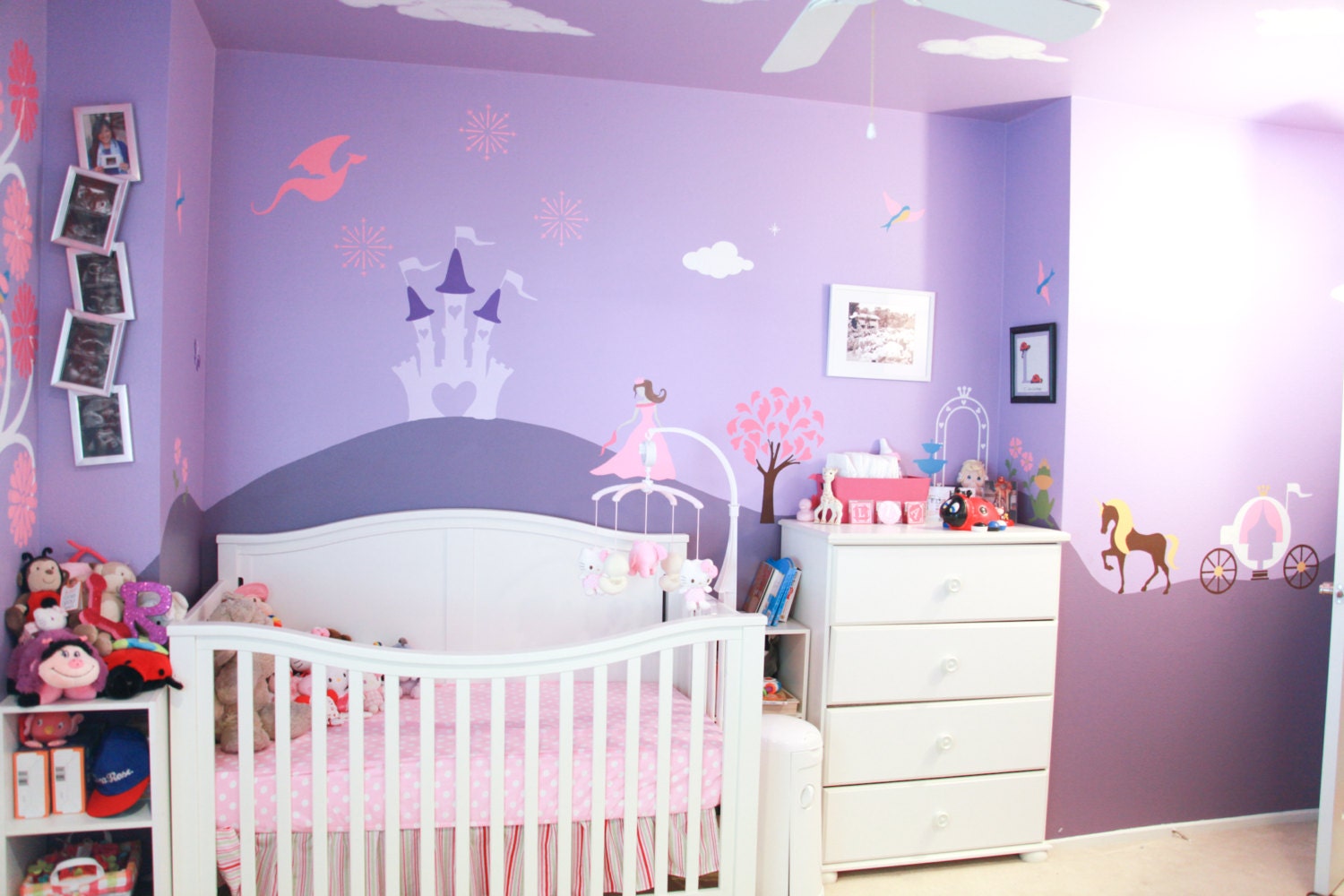 Princess Wall Mural Stencil Kit for Baby Girls Room stl1007