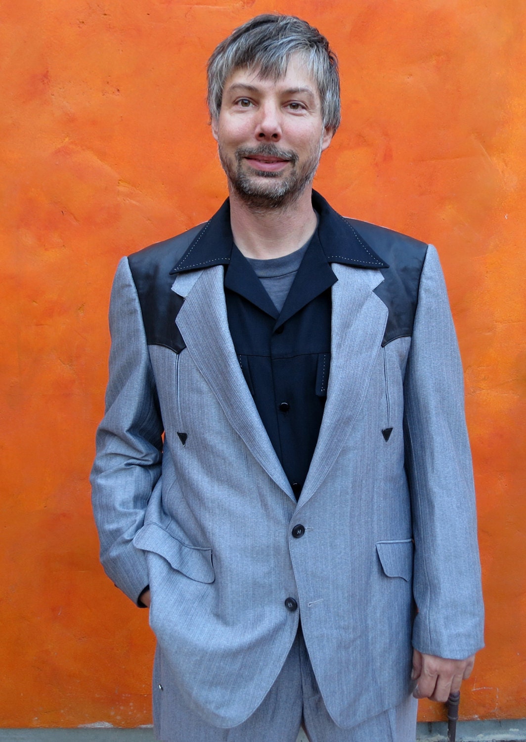 Vintage Men's Black Grey Rockabilly Western Suit Jacket Sportcoat Pants 44R 46R | eBay