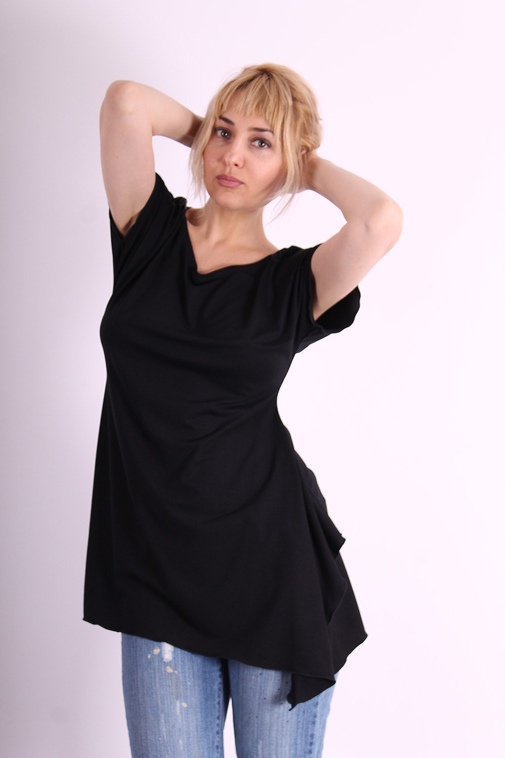 hana 2 black blouse asymmetrical tunic with by hana 2 black blouse asymmetrical tunic with by