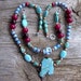 Chevrons,magnesite,copper ,buri beads,necklace 21 inch -bracelet 8 1/2 inch