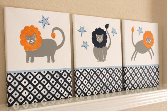 Little Lions, 11x14(set of 3), READY TO SHIP