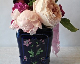 French Antique Style Art Nouveau or Style 1900 Blue Vase
