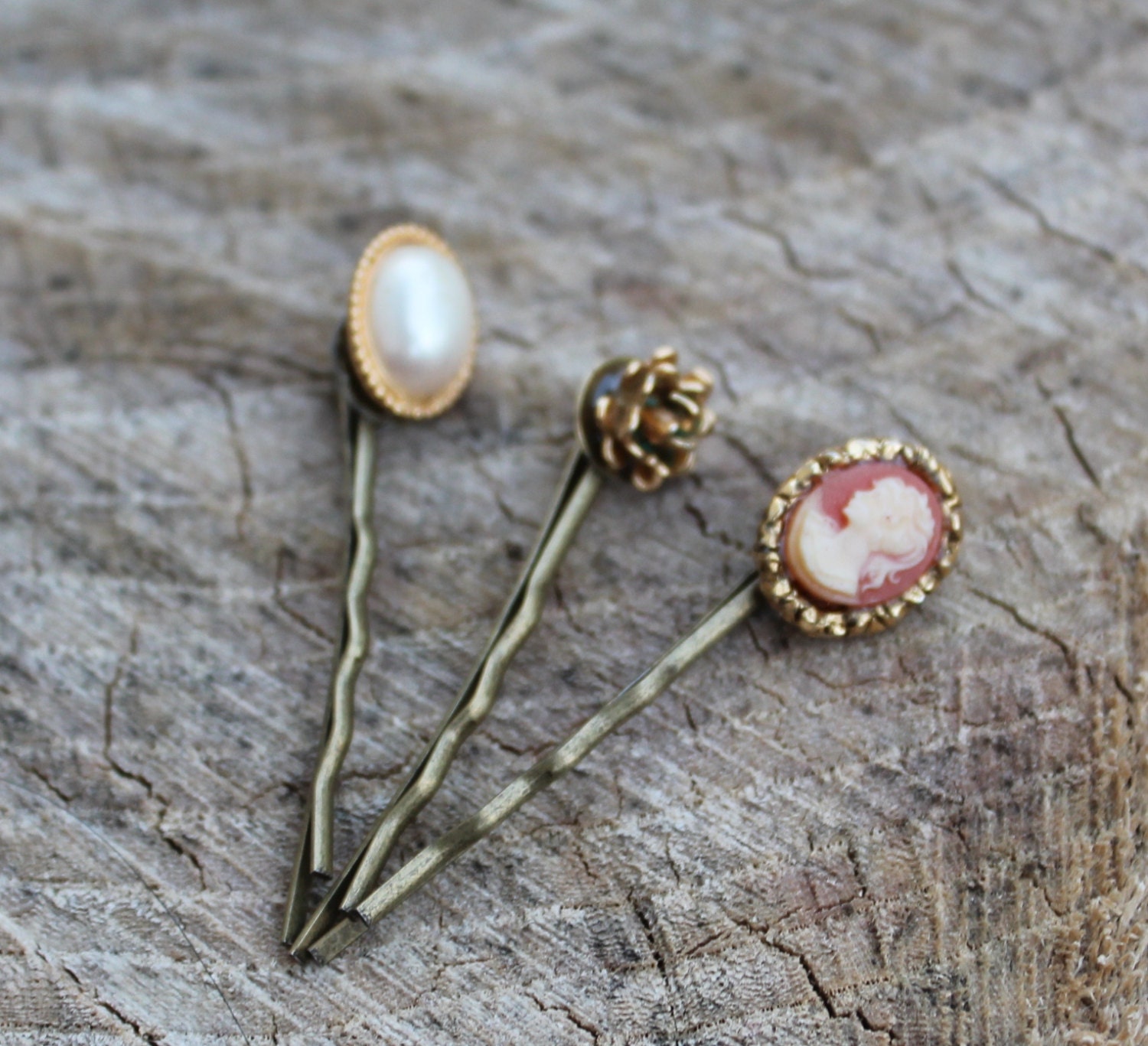 gold hair pins