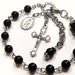 Rosary Bracelet - Black Obsidian & Celestial Crystal, Stainless Steel, Miraculous Medal, One Decade, Rosary Bracelet by Belladonna's Shoppe