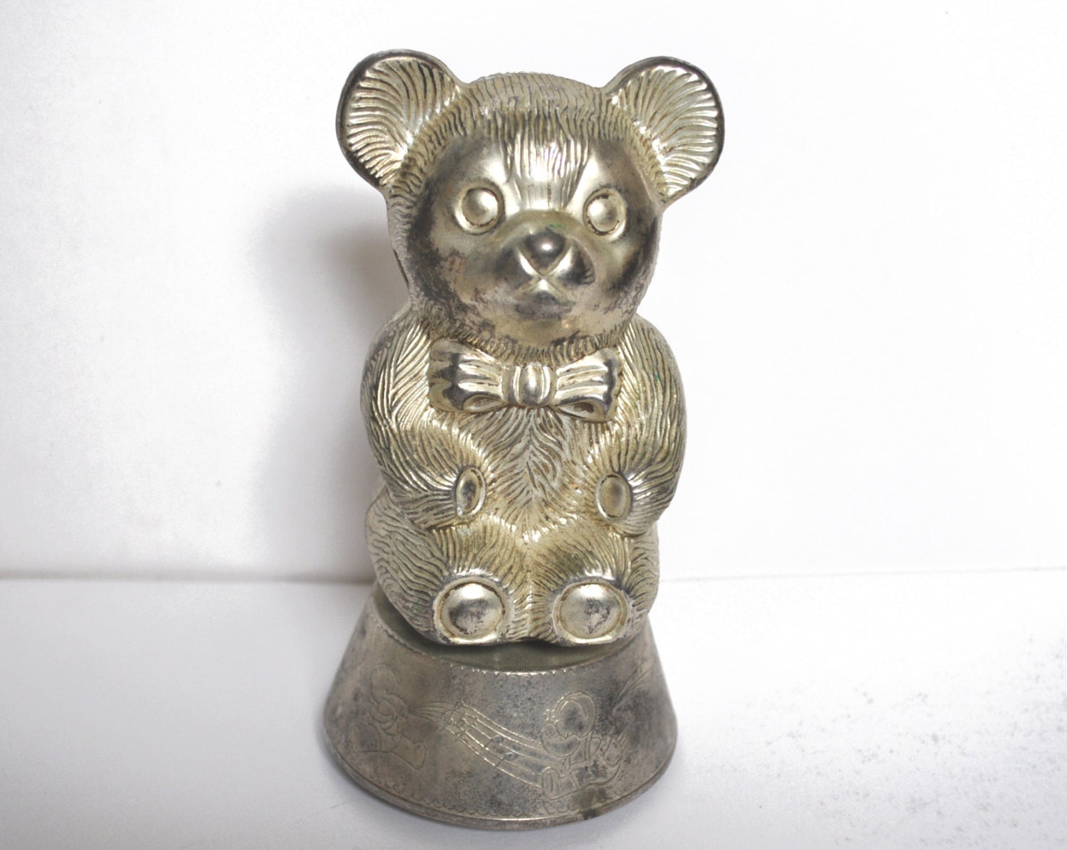 silver teddy bear money box