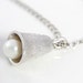 Vintage dainty Sterling silver Pearl Bell Necklace, RMSjewels