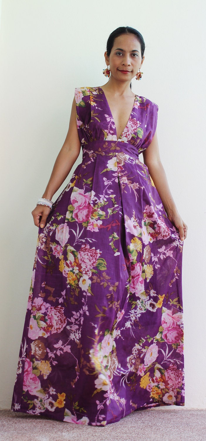 Boho Maxi Dress Big Floral print : Oriental Secrets