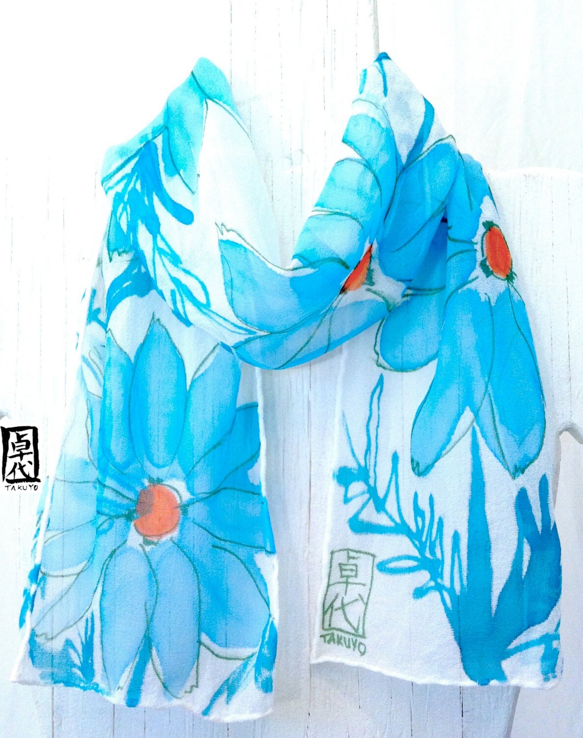 Hand Painted Silk Scarf Blue Silk Scarf By SilkScarvesTakuyo   Il Fullxfull.463112772 Tluk 