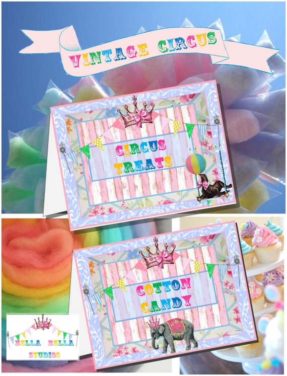 VINTAGE CIRCUS Party CARNIVAL - Custom Printable Party Collection by Bella Bella Studios