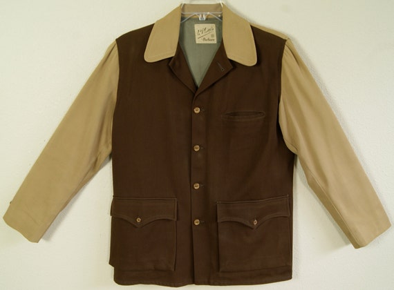 1940s M Hollywood Jacket Wool Gabardine 1940s 1950s