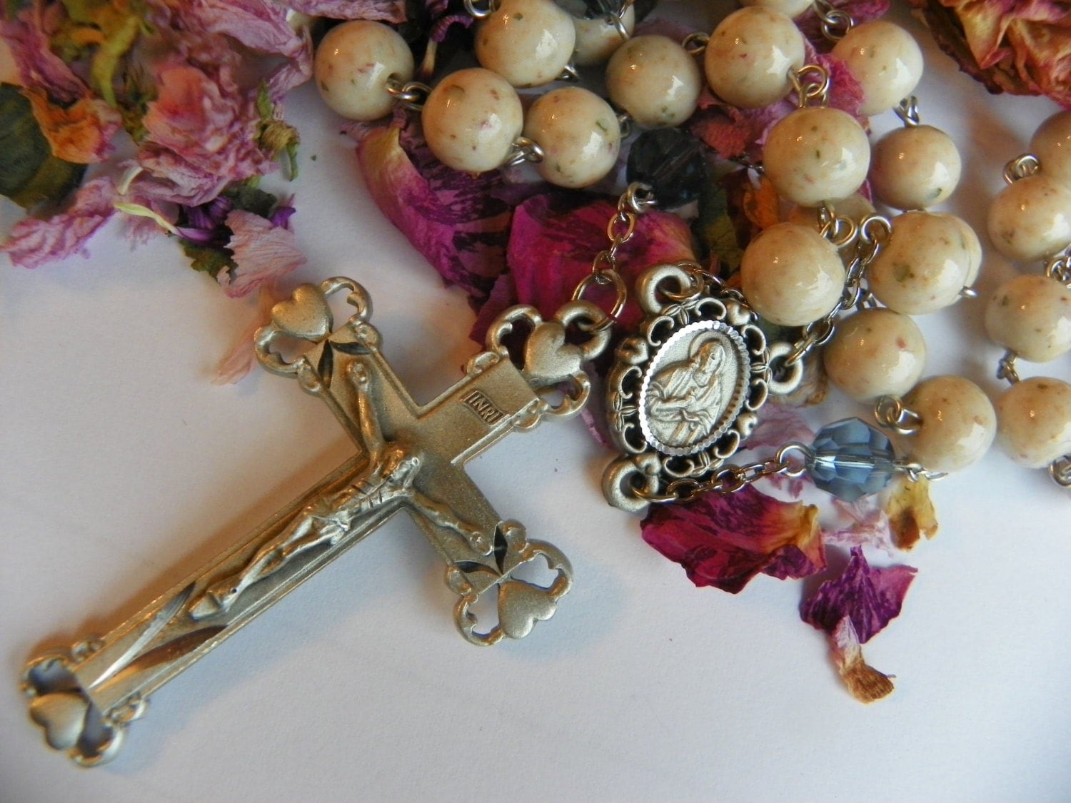 Custom Rosaries made with your dried flowers ashes or fabrics