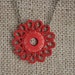 Kachin Necklace (Tatted Flower in Poppy and Bronze, by Christine)