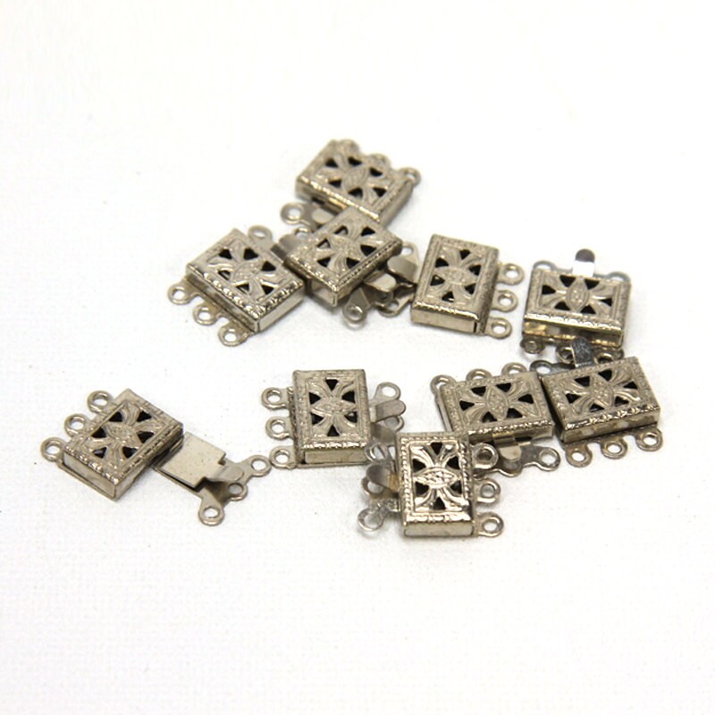 Vintage Jewelry Clasp Three Strand (10) Haute Juice