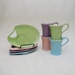 Unique Vintage Snack Plate Set - Pastel Colors - Plates & Cups - Perfect for Spring Parties