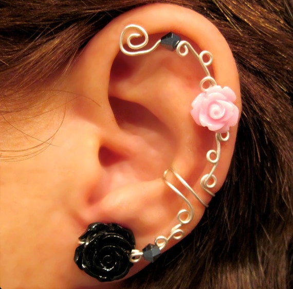 No Piercing Ear Cuff  Roses are Pretty by ArianrhodWolfchild