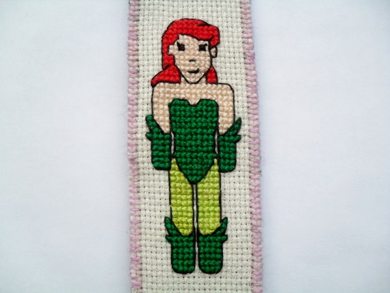 Poison Ivy geeky cross stitch bookmark