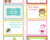 Items similar to Printable Lunchbox Notes (Girls Valentine) on Etsy