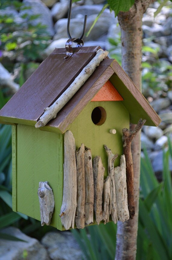 SALE Birdhouse Handmade Birdwatching Rustic by 
