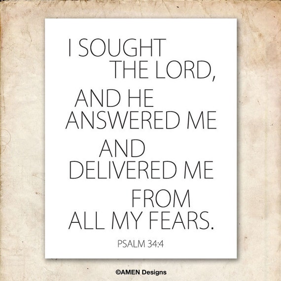 I Sought And He Answered. Psalm 34:4. 8x10in Diy Printable