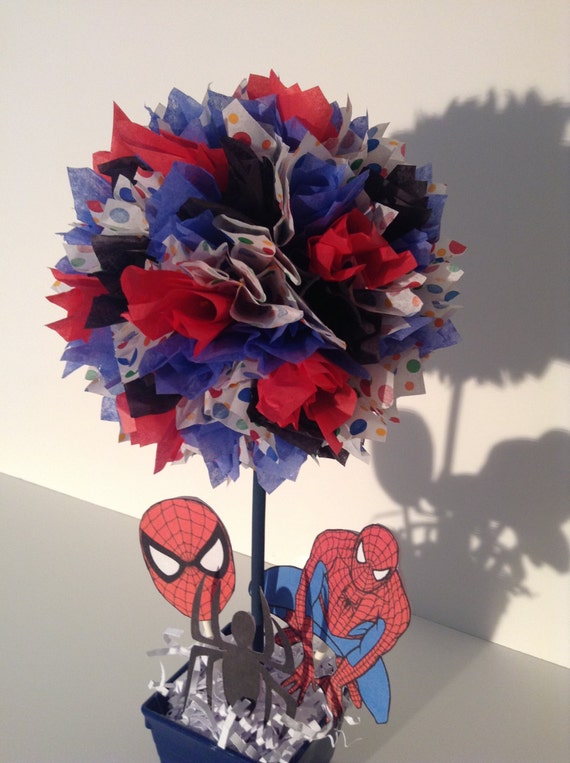 AlishaKayDesigns: Spiderman Birthday Party Decoration, Centerpiece