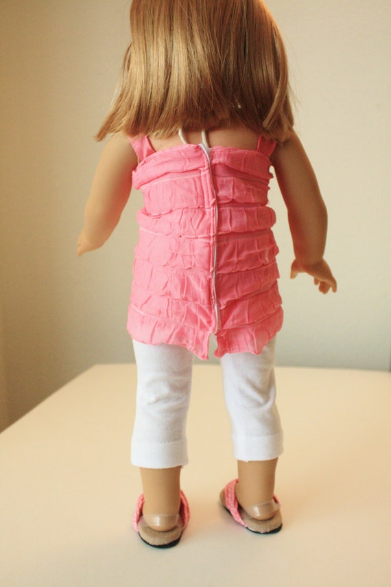 Trendy spring outfit with flip flops for American Girl 18
