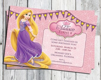 Tangled Invitation, Tangled Birthday Party Invitation, Rapunzel Invitation, Rapunzel Birthday Party Invitation, Printable Tangled Invites