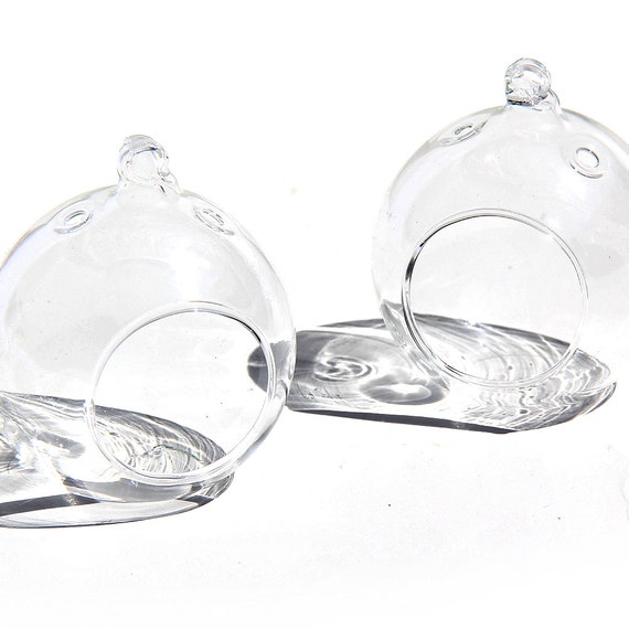 3 Hanging Globe Glass Orb Terrarium Container Wedding